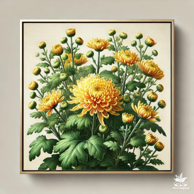 A Realistic Square Image Of A Chrysanthemum (kasım