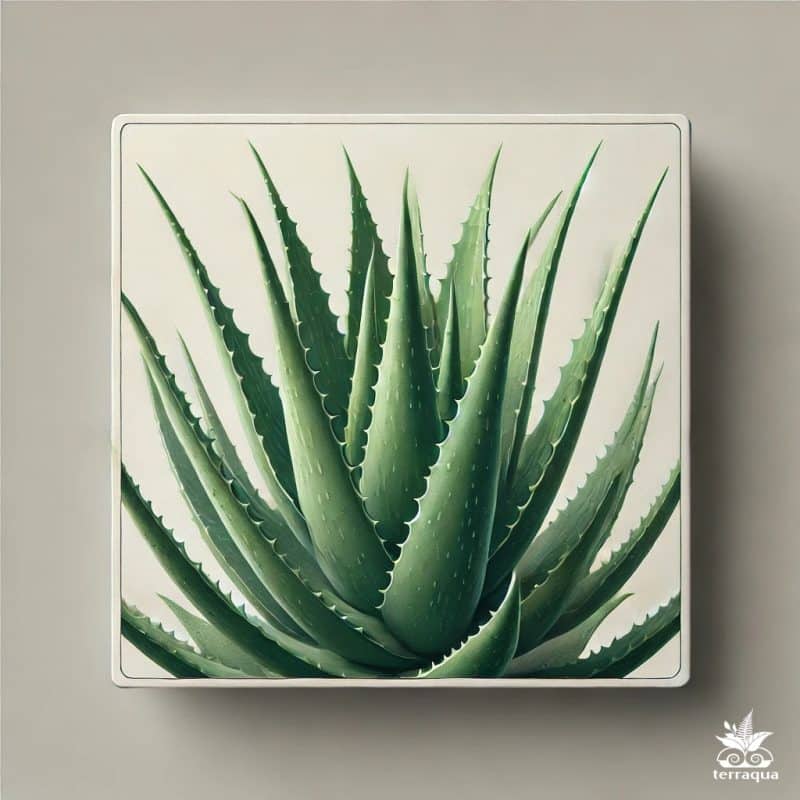A Realistic Square Image Of An Aloe Vera Plant, Kn