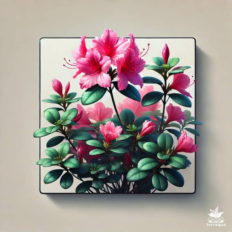 A Realistic Square Image Of An Azalea Plant, Known