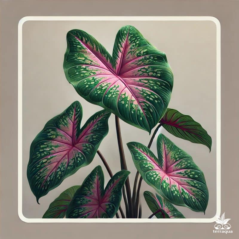 A Realistic Square Image Of An Elephant Ear Plant,